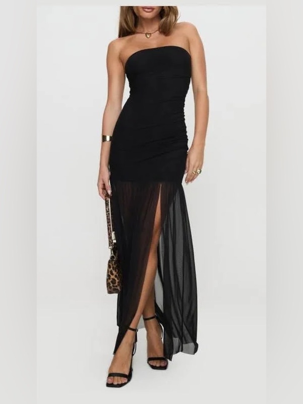 Princess Polly Strapless Mesh Dress Size 4